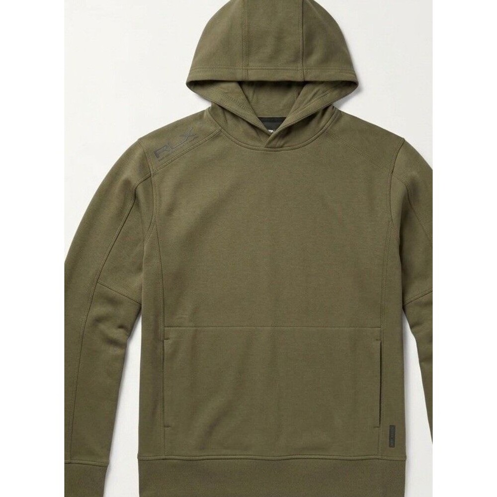 Ralph Lauren RLX Hoodie Men Small Olive Green Pullover Sweatshirt 02 Unit EUC - Picture 8 of 9